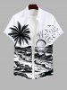 Coconut Tree Sun Sea Waves Bird Chairs Print Plus Size Matching Hawaii Beach Outfit For Couples -  