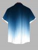 Plus Size Ombre Coconut Tree Print Buttons Pocket Hawaii Shirt For Men -  