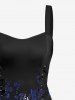 Galaxy Ombre Octopus Print Lace Up Tank Dress -  