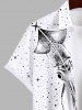 Plus Size Squid Spotted Stars Print Hawaii Sea Creatures Button Pocket Shirt For Men -  