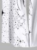 Plus Size Squid Spotted Stars Print Hawaii Sea Creatures Button Pocket Shirt For Men -  