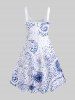 Plus Size Shark Spiral Sea Waves Print Hawaii Sea Creatures A Line Tank Dress -  