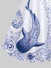 Plus Size Shark Spiral Sea Waves Print Hawaii Sea Creatures A Line Tank Dress -  