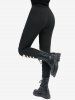 Gothic Cut Out Strap Buckle Grommet Pockets Solid Skinny Pants -  