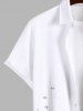 Plus Size Waterweed Starfish Fish Seabed Sailor Print Hawaii Button Pocket Shirt For Men -  
