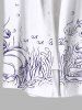 Plus Size Waterweed Starfish Fish Seabed Sailor Print Hawaii Button Pocket Shirt For Men -  