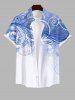 Curved Line Floral Ombre Plum Bossom Print Plus Size Matching Hawaii Beach Outfit For Couples -  
