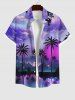 Coconut Tree Sea Village Sun Ombre Sky Cloud Print Plus Size Matching Hawaii Beach Outfit For Couples -  