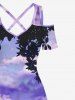 Coconut Tree Sea Village Sun Ombre Sky Cloud Print Plus Size Matching Hawaii Beach Outfit For Couples -  