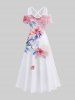 Ombre Floral Leaves Print Plus Size Matching Hawaii Beach Outfit For Couples -  