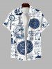Navigation Sailboat Anchor Compass Newspaper Cruise Print Plus Size Matching Beach Outfit For Couples -  