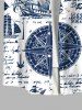 Navigation Sailboat Anchor Compass Newspaper Cruise Print Plus Size Matching Beach Outfit For Couples -  