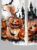 Costume D'Halloween pour Couples en Forme de Château et Citrouille Grande Taille - Blanc 
