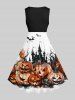 Costume D'Halloween pour Couples en Forme de Château et Citrouille Grande Taille - Blanc 
