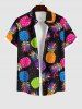 Colorful Pineapple Paint Splatter Print Plus Size Matching Hawaii Beach Outfit For Couples -  