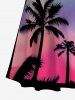 Plus Size Cold Shoulder Coconut Tree Ombre Sky Print Hawaii Crisscross A Line Maxi Dress -  