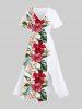 Tropical Leaf Hibiscus Flower Print Plus Size Matching Hawaii Beach Outfit For Couples -  