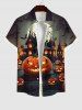 Halloween Costume Pumpkin Moon Bat Castle Print Plus Size Matching Outfit For Couples -  