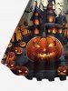 Halloween Costume Pumpkin Moon Bat Castle Print Plus Size Matching Outfit For Couples -  