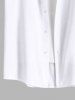 Plus Size Floral Mountain Print Hawaii Button Pocket Shirt For Men -  