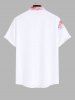 Plus Size Ombre Floral Leaves Print Hawaii Button Pocket Shirt For Men -  