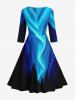 Tree Forest Glitter Aurora Light Beam Galaxy Print Ombre Pocket Maxi Dress -  