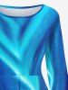 Tree Forest Glitter Aurora Light Beam Galaxy Print Ombre Pocket Maxi Dress -  