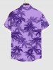 Plus Size Coconut Tree Print Buttons Pocket Hawaii Shirt For Men -  