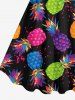 Plus Size Colorful Pineapple Paint Splatter Print Hawaii Tank Dress -  