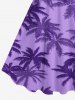 Plus Size Coconut Tree Print Hawaii Tank Dress -  