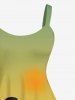 Plus Size Coconut Tree Seascape Sunshade Ombre Print Hawaii Tank Dress -  