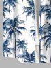 Plus Size Coconut Tree Print Buttons Pocket Hawaii Shirt For Men -  