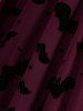 Gothic Halloween Plus Size Star Bat Mesh Flocking Lace Up Lace-trim 2 in 1 Belted Top with Removeable Pin -  