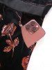 Plus Size Glitter Rose Flower Gilding Lace Up Pocket A Line Velvet Tank Cottagecore Dress -  