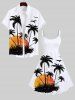Plus Size Coconut Tree Sunset Bird Print Hawaii Tank Dress -  
