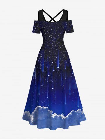 Ombre star print dress best sale