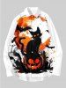 Halloween Costume Cat Pumpkin Bat Cross Ink Painting Splatter Print Plus Size Matching Set For Couples -  