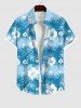 Tropical Leaf Hibiscus Flowers Print Plus Size Matching Hawaii Beach Outfit For Couples -  