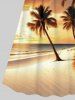 Glitter Coconut Tree Sea Beach Dusk Print Plus Size Matching Hawaii Beach Outfit For Couples -  