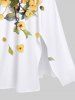 Plus Size Peach Blossom Flower Leaf Print Split Hawaii Midi Dress -  