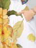 Plus Size Peach Blossom Flower Leaf Print Split Hawaii Midi Dress -  