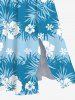 Plus Size Tropical Leaf Hibiscus Flowers Print Split Hawaii Midi Dress -  