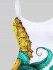 Plus Size Octopus Pineapple Print Hawaii A Line Tank Dress -  