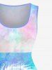 Plus Size Colorful Tie Dye Ombre Dragon Print Hawaii Vintage Swing A Line Dress -  