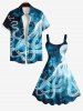 Plus Size Octopus Ombre Sea Print Hawaii Tank Dress -  
