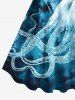 Octopus Ombre Sea Print Plus Size Matching Beach Outfit For Couples -  