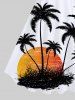 Coconut Tree Sunset Bird Print Plus Size Matching Hawaii Beach Outfit For Couples -  