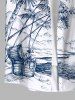Coconut Tree Sea Mountain Box Print Plus Size Matching Hawaii Beach Outfit For Couples -  