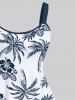 Tropical Leaves Floral Coconut Tree Print Plus Size Matching Hawaii Beach Outfit For Couples -  