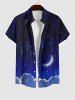Glitter Galaxy Star Moon Cloud Print Plus Size Matching Hawaii Beach Outfit For Couples -  